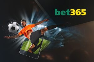 Calciatore al tiro e logo bet365