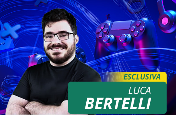 Luca Bertelli e la scritta Esclusiva