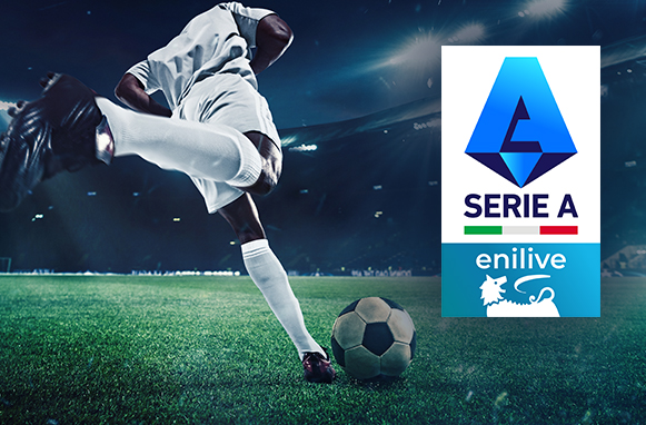 Calciatore in azione e logo Serie A