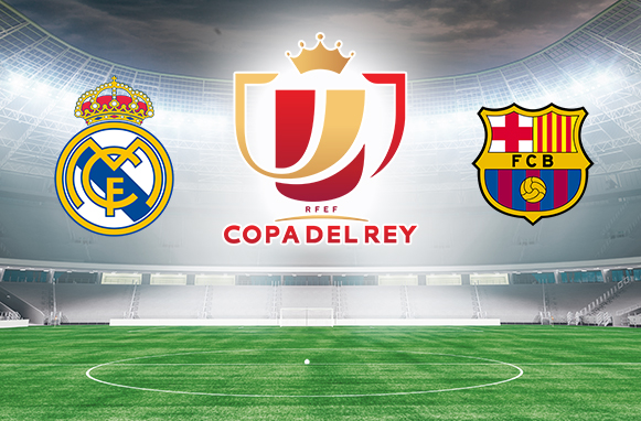 Logo Real Madrid, logo Barcellona, logo Copa del rey