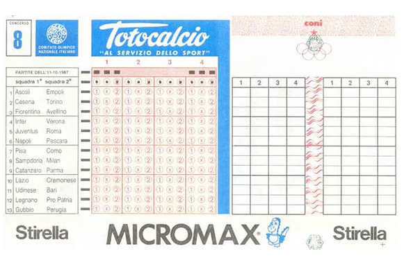 Classica schedina del Totocalcio