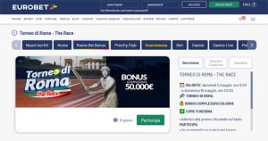 La promo scommesse Torneo di Roma - the Race di Eurobet