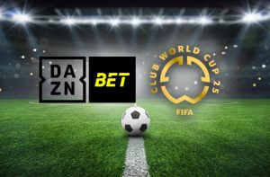 Stadio, logo Daznbet, logo Mondiale per club 2025