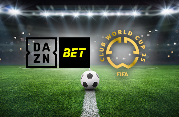 Stadio, logo Daznbet, logo Mondiale per club 2025