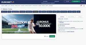 La promo scommesse Wimbledon - the Race di Eurobet