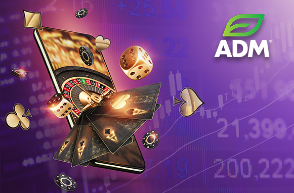 Elementi di gioco d’azzardo e logo ADM