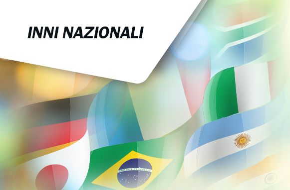 Bandiere, scritta Inni nazionali