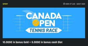 La promo scommesse Canada Open di SNAI