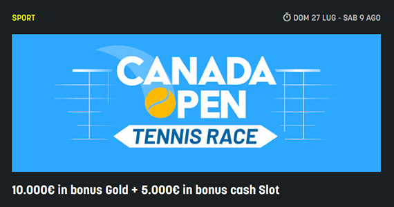 La promo scommesse Canada Open di SNAI