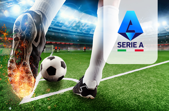 Calciatore in azione, logo Serie A