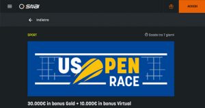 La promo scommesse US Open di SNAI