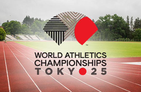 Pista di atletica e logo dei Mondiali di atletica 2025