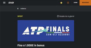 La promo scommesse ATP Finals 2025 di SNAI
