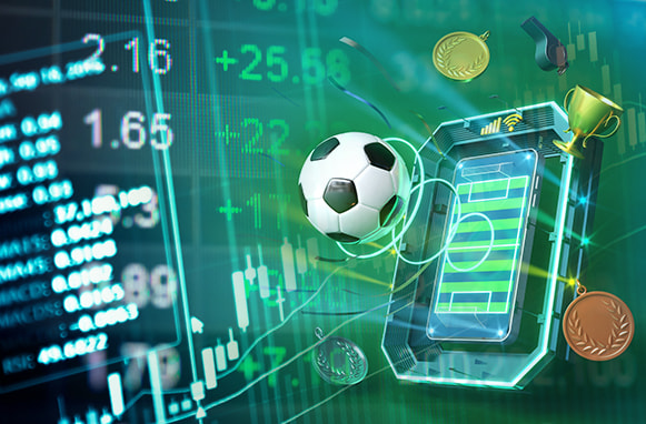 Elementi di sport e tecnologia con quote sullo sfondo