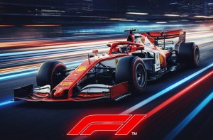 Macchina di F1 e logo F1