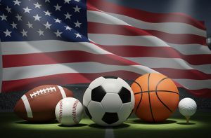 Sport e bandiera americana