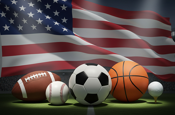 Sport e bandiera americana