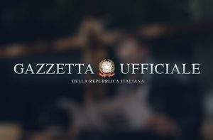 Scritta Gazzetta Ufficiale della Repubblica Italiana e logo