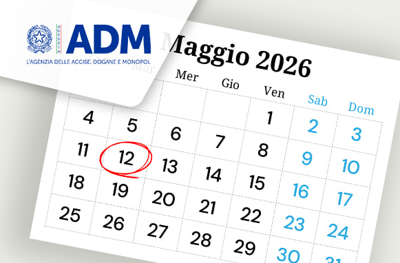 Calendario con data 12 maggio, e logo ADM
