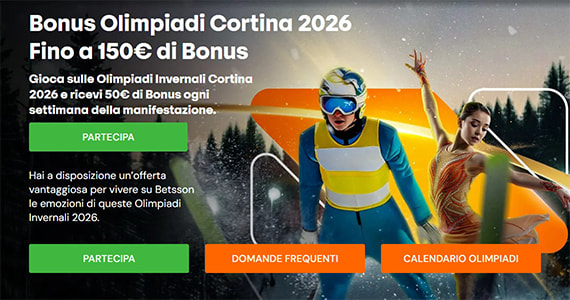 La promo scommesse Olimpiadi Cortina 2026 di Betsson