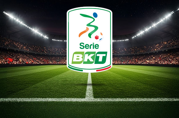 Stadio di calcio e logo Serie B