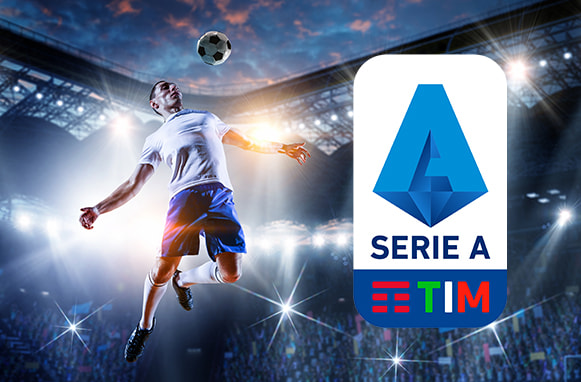 Calciatore in azione, logo Serie A