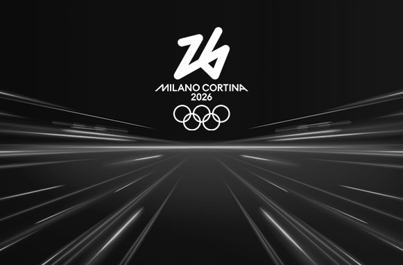 Logo Milano Cortina 2026 in bianco e nero