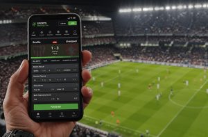 Smartphone e campo di calcio