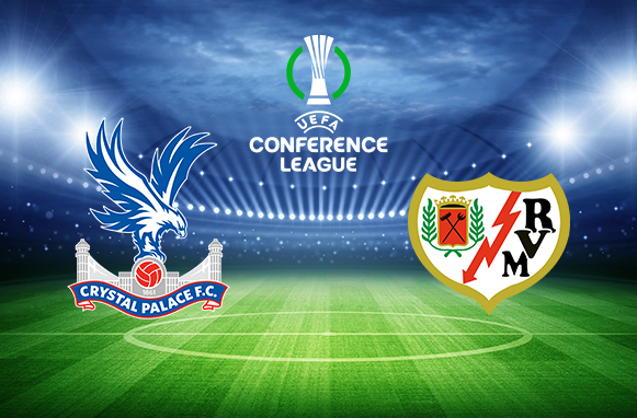 Logo Crystal Palace, logo Rayo Vallecano e logo Conference League