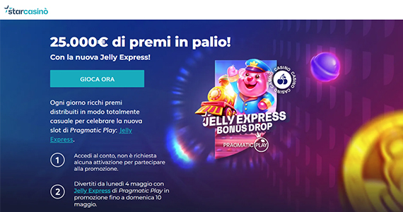 La promo casinò Jelly Express Bonus Drop di StarCasinò
