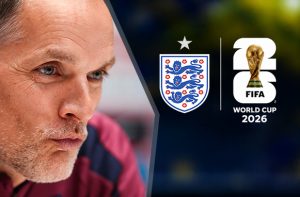 Thomas Tuchel, logo Inghilterra, logo FIFA World Cup 2026