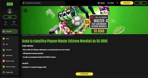 La promo casinò Playson Master Slot Leaderboard Edizione Mondiali di 888casino
