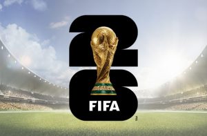 Campo da calcio, logo Mondiali FiFA 2026
