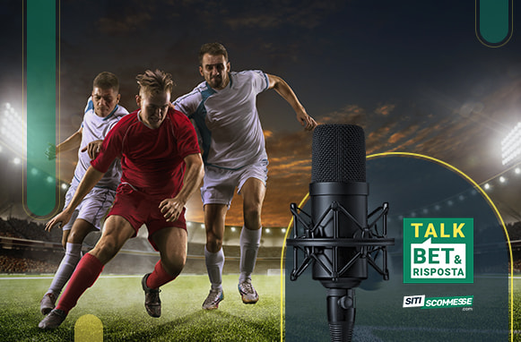 Calciatori in azione, logo TalkBet&Risposta