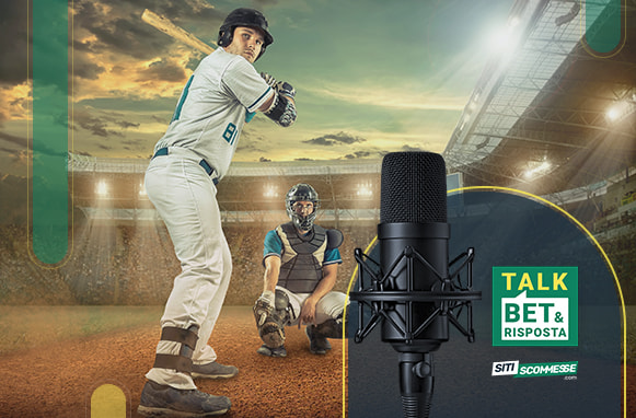 Giocatori di baseball, logo TalkBet&Risposta