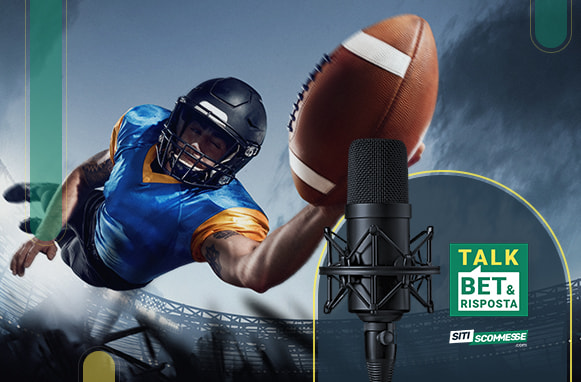 Giocatore di football, logo TalkBet&Risposta