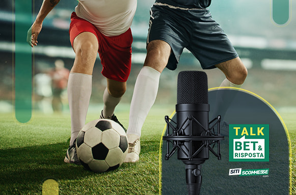 Calciatori in azione, logo TalkBet&Risposta