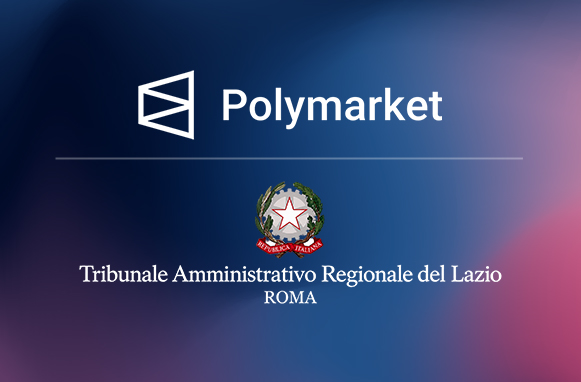 Logo Polymarket e logo TAR del Lazio
