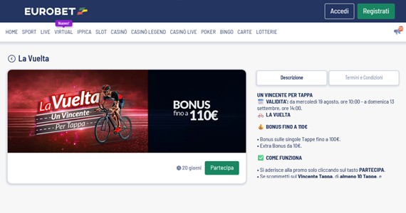 La promo scommesse La Vuelta di Eurobet