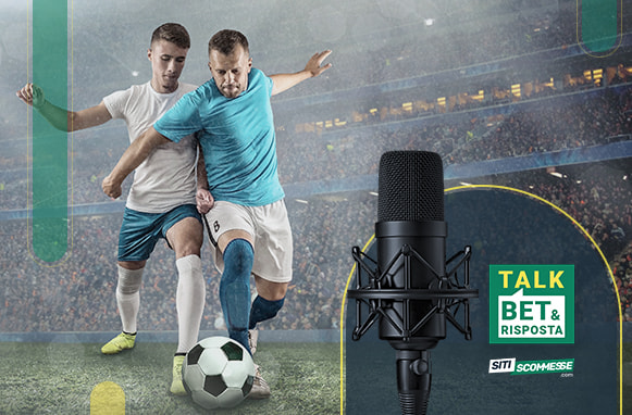 Calciatori in azione, logo TalkBet&Risposta