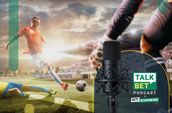 Calciatore in azione, logo TalkBet