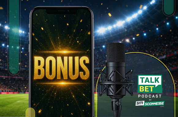 Smartphone, scritta Bonus e logo TalkBet