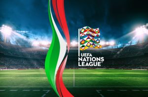 Logo UEFA Nation League e bandiera italiana