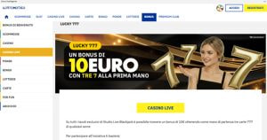 La promo casinò Lucky 777 di Lottomatica