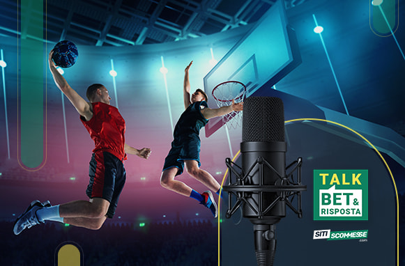 Giocatori di basket, logo TalkBet&Risposta