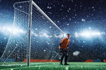 Portiere, stadio con neve