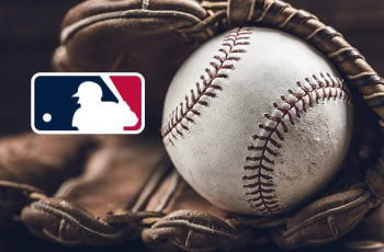 Guantone da baseball con palla e logo MLB