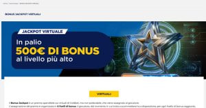 La promo scommesse Bonus Jackpot Virtuali di GoldBet